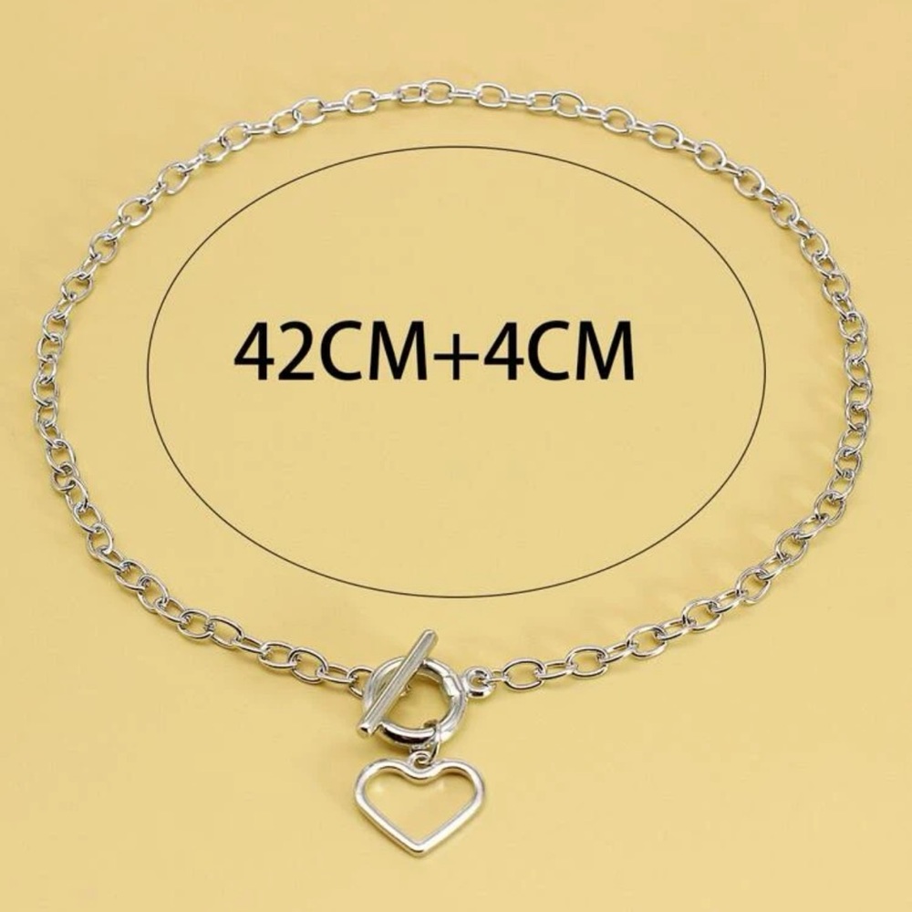 New Boho Heart Sterling Silver Chunky Chain Link Chocker Necklace - Picture 6 of 12
